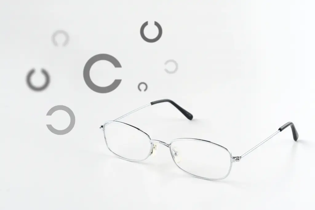 視力表とメガネ