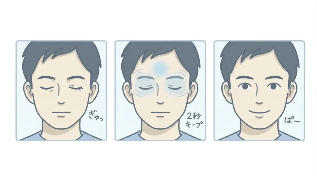 しつかりまばたきの練習